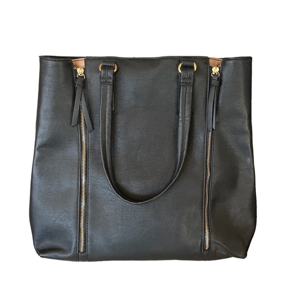 ALDO Large Capacity Black & Tan Tote Bag - Picture 3 of 8